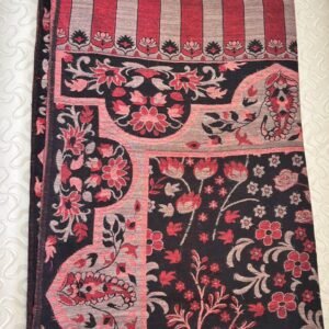 Designer Pashmina Dar-red Shawl with Beautiful Minimal Embroidery